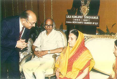 Indira Gandhi at the Chamber's Golden Jubilee celebration, 1983