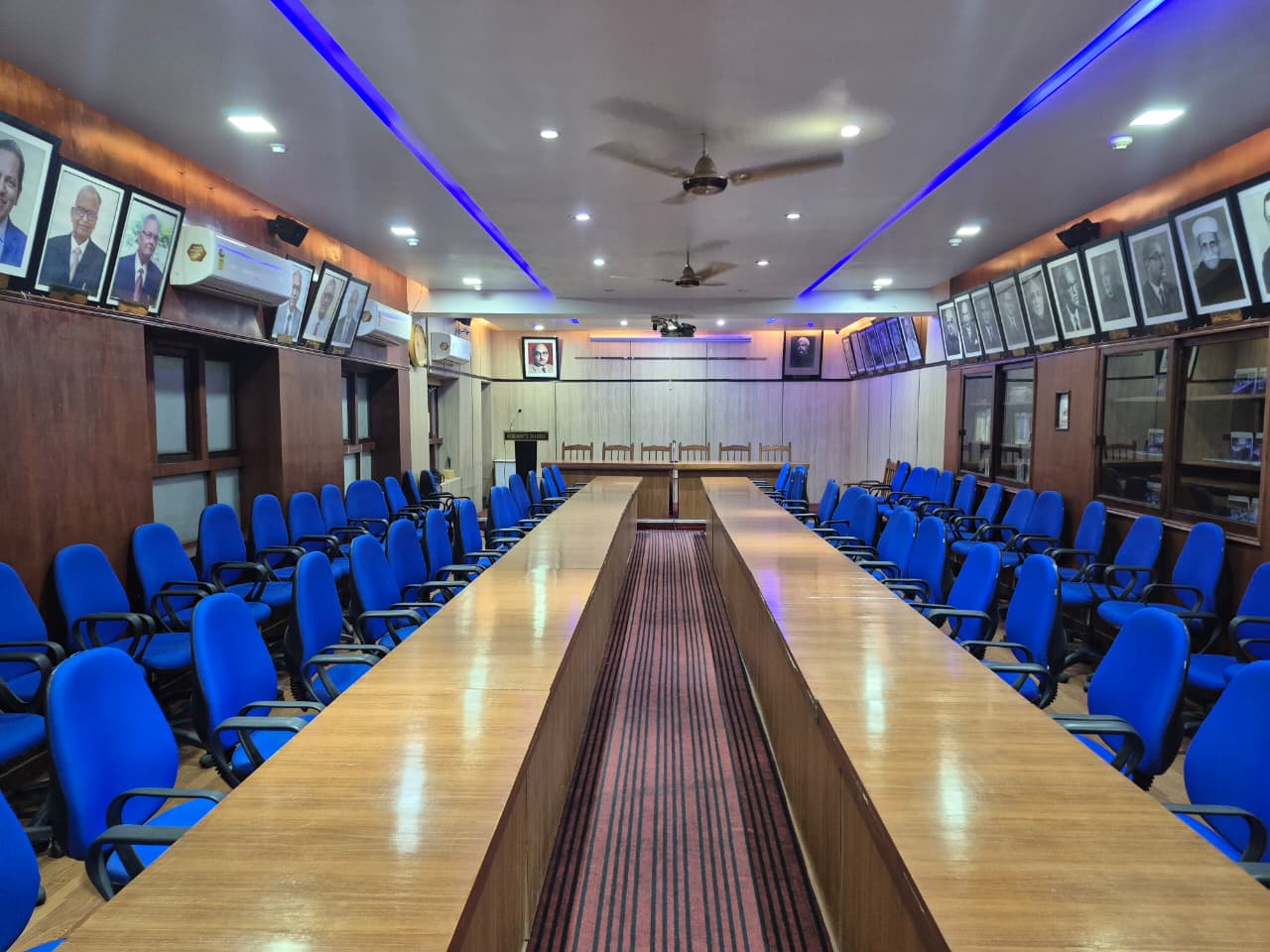 The Chamber hall set for a council meeting