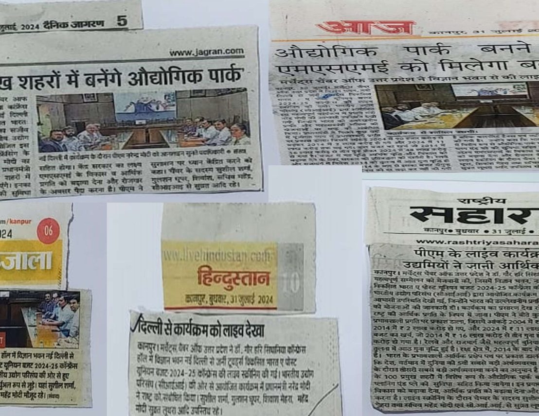Newspaper clippings: Journey towards Developed India: live screening of the CII post-Budget conference